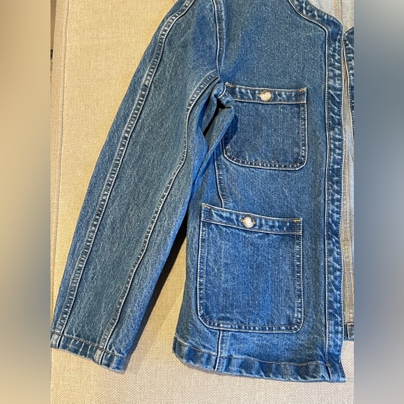 J. Crew Simone Relaxed Denim Jacket Open Front Collarless In Blue Size S - Picture 8 of 16